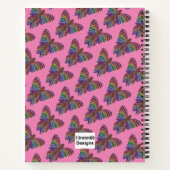 Rainbow Butterfly (pink) - Notebook Notizblock (Rückseite)