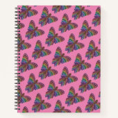 Rainbow Butterfly (pink) - Notebook Notizblock (Vorderseite)