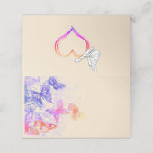 Rainbow Butterfly Placecards Platzkarte (Außenseite Aufgefaltet)