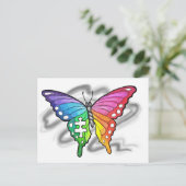 Rainbow Butterfly Postkarte (Stehend Vorderseite)