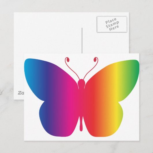 Rainbow Butterfly Postkarte (Vorne/Hinten)