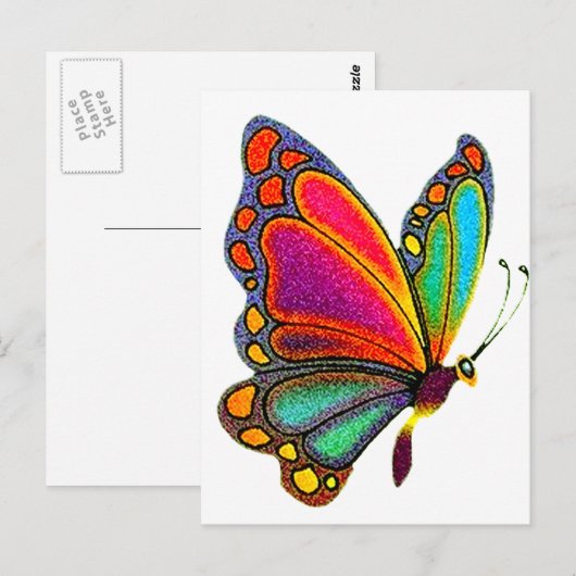 Rainbow Butterfly Postkarte (Vorne/Hinten)