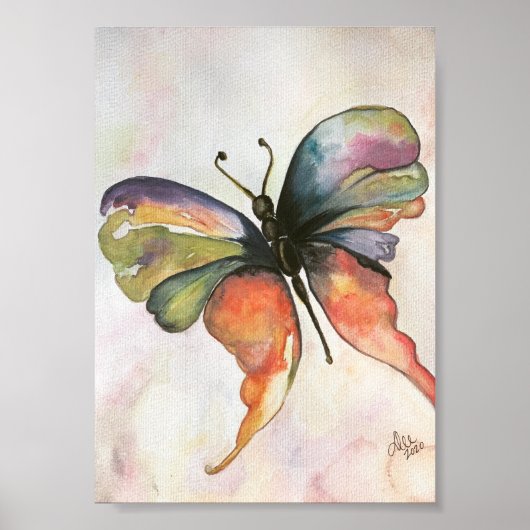Rainbow Butterfly Premium Leinwand Poster (12x18) (Vorne)