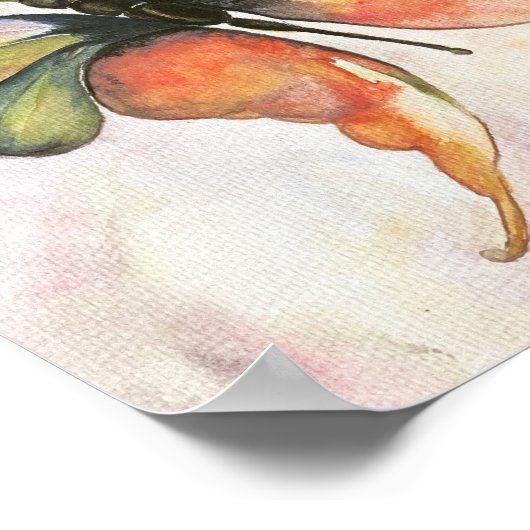 Rainbow Butterfly Premium Leinwand Poster (8x10) (Ecke)