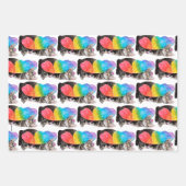 Rainbow Butterfly Princess Kitten Geschenkpapier Set (Vorderseite)