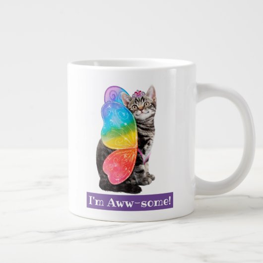 Rainbow Butterfly Princess Kitten Jumbo-Tasse (Rechts)