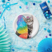 Rainbow Butterfly Princess Kitten Pappteller (Party)