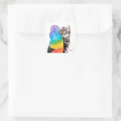 Rainbow Butterfly Princess Kitten Quadratischer Aufkleber (Tasche)