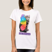 Rainbow Butterfly Princess Kitten T-Shirt (Vorderseite)