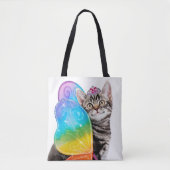 Rainbow Butterfly Princess Kitten Tasche (Vorderseite)