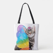 Rainbow Butterfly Princess Kitten Tasche (Rückseite)