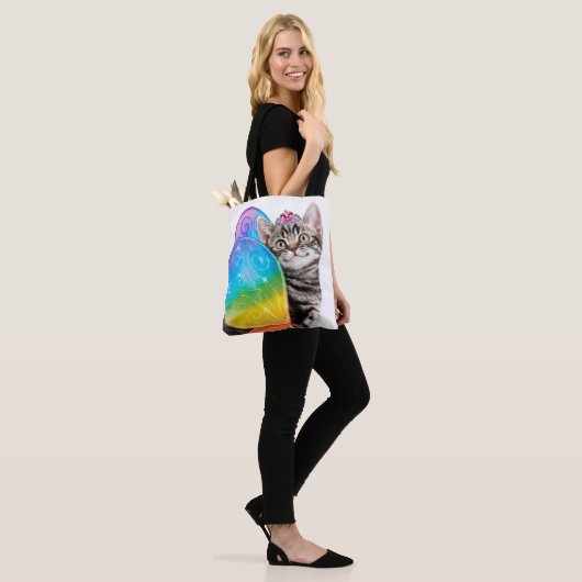 Rainbow Butterfly Princess Kitten Tasche (Am Model)