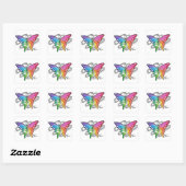 Rainbow Butterfly Quadratischer Aufkleber (Blatt)