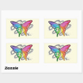 Rainbow Butterfly Rechteckiger Aufkleber (Blatt)