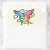 Rainbow Butterfly Rechteckiger Aufkleber (Tasche)