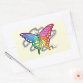 Rainbow Butterfly Rechteckiger Aufkleber (Umschlag)