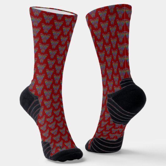 Rainbow Butterfly (red) - Athletic Socks Socken (Gewinkelt)