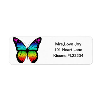 Rainbow Butterfly Rturn Address Lables