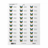Rainbow Butterfly Rturn Address Lables (Vorne)