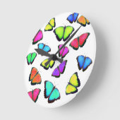 Rainbow Butterfly Runde Wanduhr (Winkel)