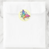 Rainbow Butterfly Runder Aufkleber (Tasche)