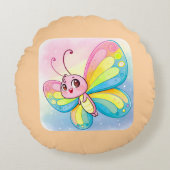 Rainbow Butterfly Rundkissen Rundes Kissen (Vorderseite)