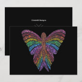 Rainbow Butterfly (schwarzer Single) - Grußkarte Feiertagskarte (Vorne/Hinten)