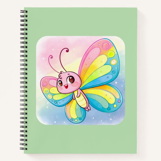 Rainbow Butterfly SpiralNotebook Notizblock (Vorderseite)