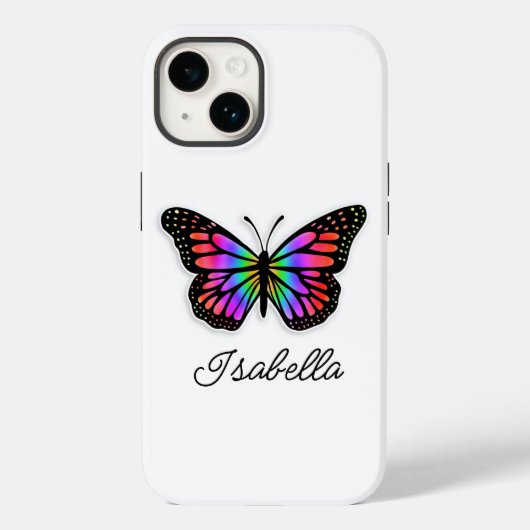 Rainbow Butterfly und Ihr Name Personalisiert Case-Mate iPhone Hülle (Rückseite)