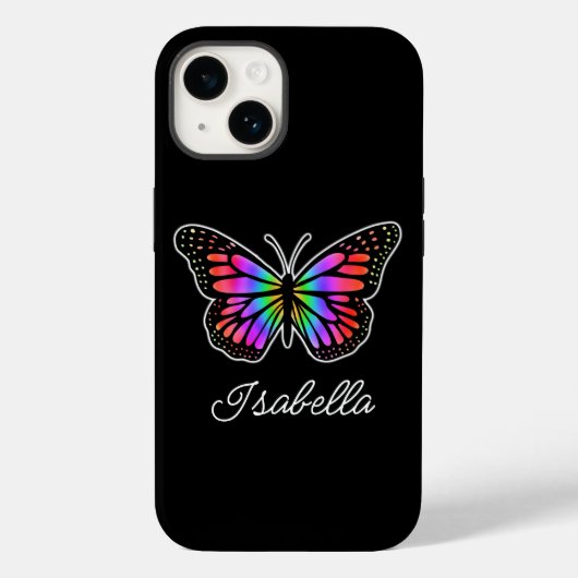 Rainbow Butterfly und Ihr Name Personalisiert Case-Mate iPhone Hülle (Rückseite)