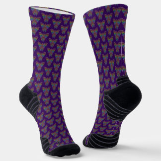 Rainbow Butterfly (violet) - Athletic Socks Socken