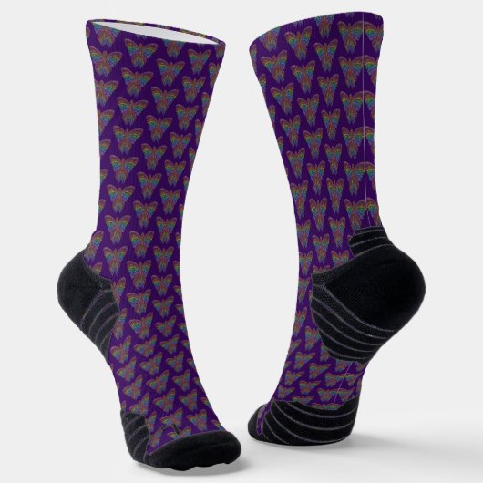 Rainbow Butterfly (violet) - Athletic Socks Socken (Gewinkelt)