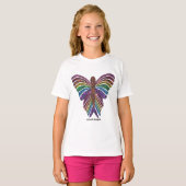 Rainbow Butterfly (weiß) - Girl's Basic T - Shirt (Vorne ganz)