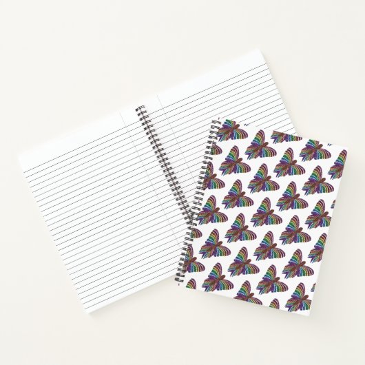 Rainbow Butterfly (weiß) - Notebook Notizblock (Innenseite)