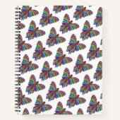 Rainbow Butterfly (weiß) - Notebook Notizblock (Vorderseite)