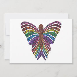 Rainbow Butterfly (weißer Single) - Grußkarte Feiertagskarte