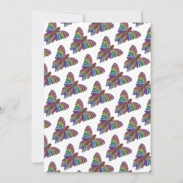 Rainbow Butterfly (weißes Muster) - Grußkarte Feiertagskarte