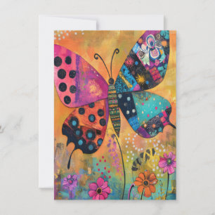 Rainbow Butterfly Wiese Art Toag Dankeskarte