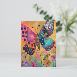 Rainbow Butterfly Wiese Art Toag Postkarte
