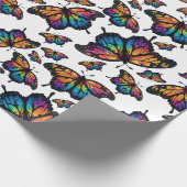 Rainbow Butterfly Wrapping Paper, farbig Geschenkpapier (Ecke)