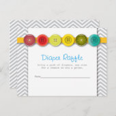Rainbow Button Baby Shower Wineller Raffel Beilage Einladungspostkarte (Vorne/Hinten)