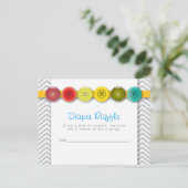 Rainbow Button Baby Shower Wineller Raffel Beilage Einladungspostkarte (Stehend Vorderseite)