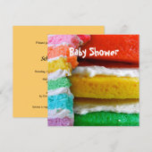 Rainbow Cake Baby Dusche Einladung (Vorne/Hinten)