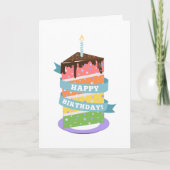 Rainbow Cake Birthday Card Karte (Vorderseite)