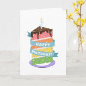 Rainbow Cake Birthday Card Karte (Gelbe Blume)