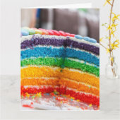 RAINBOW CAKE BLANK INNERHALB FALSCHE Grußkarte Karte (Gelbe Blume)