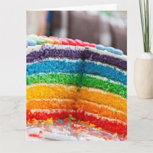 RAINBOW CAKE BLANK INNERHALB FALSCHE Grußkarte Karte (Vorderseite)