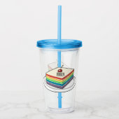 Rainbow cake Cartoon Acryltrinkbecher (Vorderseite)