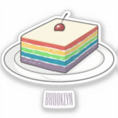 Rainbow cake Cartoon Aufkleber (Vorderseite)
