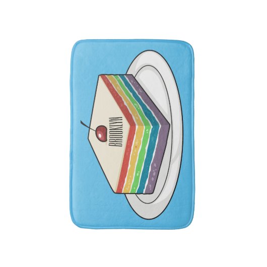 Rainbow cake Cartoon Badematte (Vorderseite Vertikal)